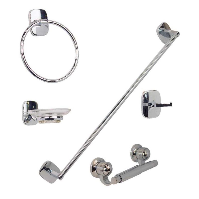 Juego de Accesorios Para Baño Cromado Stanza JE90C
